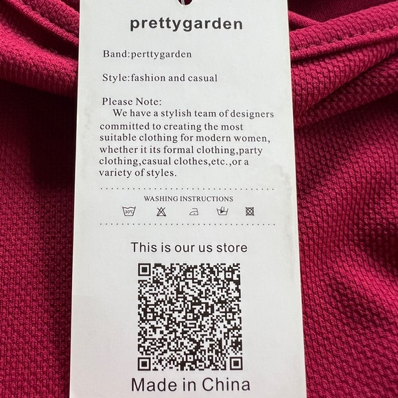 PRETTYGARDEN Women's Large 12-14 Long Sleeve Short Dress Crewneck Tie Waist NWT - Picture 13 of 13